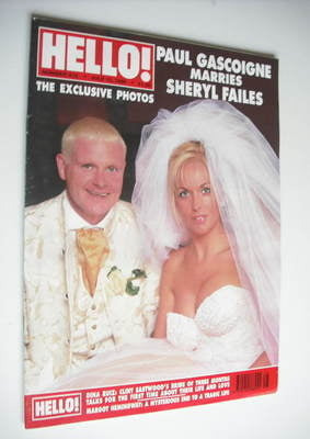 Hello! magazine - Paul Gascoigne and Sheryl Failes cover (13 July 1996 - Issue 415)