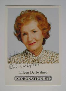 Eileen Derbyshire autograph (hand-signed Emily Bishop cast card)