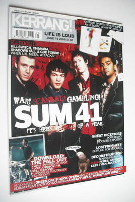 Kerrang magazine - Sum 41 cover (19 June 2004 - Issue 1010)
