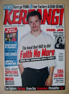 <!--1998-05-09-->Kerrang magazine - Mike Patton cover (9 May 1998 - Issue 6