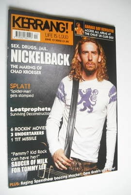 <!--2002-06-15-->Kerrang magazine - Chad Kroeger cover (15 June 2002 - Issu