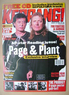 <!--1998-08-29-->Kerrang magazine - Jimmy Page and Robert Plant cover (29 A