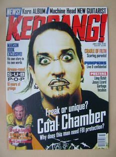 <!--1998-06-06-->Kerrang magazine - Dez Fafara cover (6 June 1998 - Issue 7