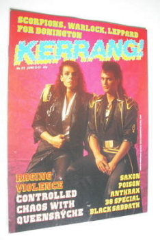 Kerrang magazine - Queensryche cover (12-25 June 1986 - Issue 122)