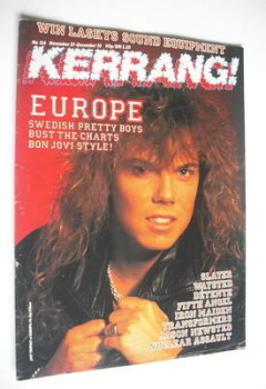Kerrang magazine - Europe cover (27 November - 10 December 1986 - Issue 134)