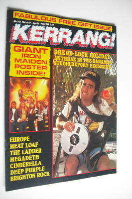 <!--1987-03-19-->Kerrang magazine - Anthrax cover (19 March - 1 April 1987 