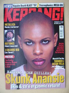 <!--1999-02-27-->Kerrang magazine - Skin (Skunk Anansie) cover (27 February