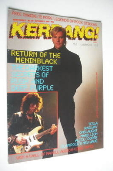 Kerrang magazine - Rush cover (17 October 1987 - Issue 158)
