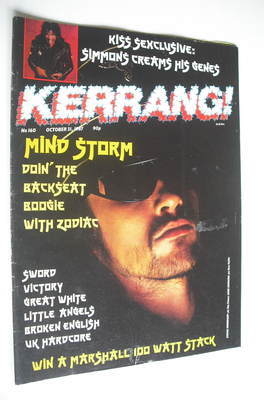 <!--1987-10-31-->Kerrang magazine - Zodiac Mindwarp cover (31 October 1987 