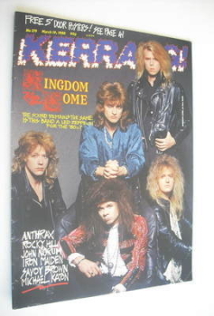 Kerrang magazine - Kingdom Come cover (19 March 1988 - Issue 179)