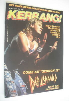 Kerrang magazine - Def Leppard cover (9 April 1988 - Issue 182)