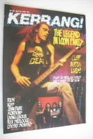 <!--1988-04-30-->Kerrang magazine - Cliff Burton cover (30 April 1988 - Issue 185)