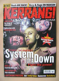 <!--1999-05-15-->Kerrang magazine - System Of A Down cover (15 May 1999 - I
