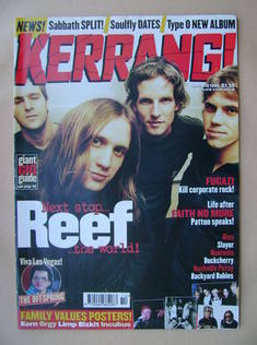 <!--1999-04-10-->Kerrang magazine - Reef cover (10 April 1999 - Issue 745)