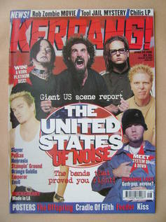 Kerrang magazine - The United States of Noise cover (24 April 1999 - Issue 747)