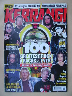 Kerrang magazine - The 100 Greatest Rock Tracks Ever! cover (17 April 1999 - Issue 746)