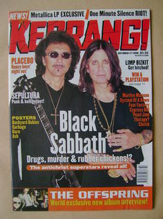 Kerrang magazine - Tony Iommi and Ozzy Osbourne cover (17 October 1998 - Issue 721)