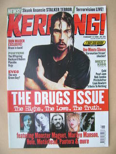 <!--1999-02-13-->Kerrang magazine - The Drugs Issue (13 February 1999 - Iss