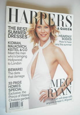 British Harpers & Queen magazine - May 2002 - Meg Ryan cover