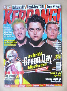 <!--1997-10-11-->Kerrang magazine - Green Day cover (11 October 1997 - Issu