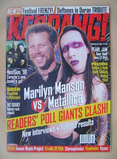 Kerrang magazine - Marilyn Manson vs Metallica cover (10 January 1998 - Issue 681)