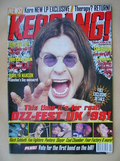 <!--1998-02-28-->Kerrang magazine - Ozzy Osbourne cover (28 February 1998 -