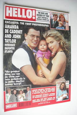 Hello! magazine - Amanda de Cadenet and John Taylor cover (4 July 1992 - Issue 209)