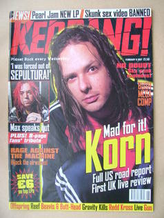 <!--1997-02-08-->Kerrang magazine - Jonathan Davis cover (8 February 1997 -