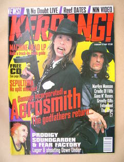 <!--1997-02-22-->Kerrang magazine - Aerosmith cover (22 February 1997 - Iss