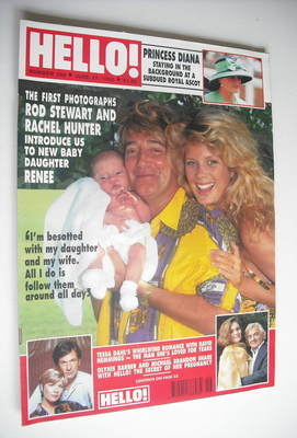 Hello! magazine - Rod Stewart and Rachel Hunter cover (27 June 1992 - Issue 208)