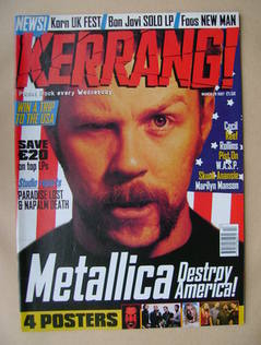 Kerrang magazine - James Hetfield cover (29 March 1997 - Issue 641)