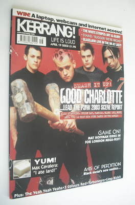 Kerrang magazine - Good Charlotte cover (19 April 2003 - Issue 951)