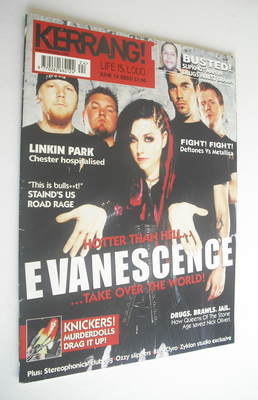 Kerrang magazine - Evanescence cover (14 June 2003 - Issue 959)