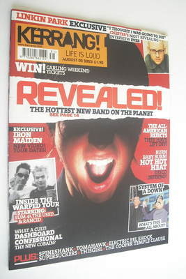 <!--2003-08-02-->Kerrang magazine - Funeral For A Friend cover (2 August 20