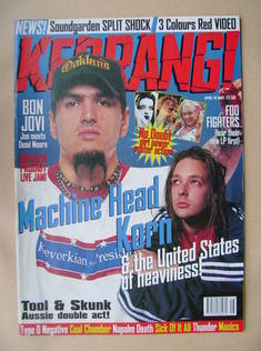 <!--1997-04-19-->Kerrang magazine - Robb Flynn and Jonathan Davis cover (19