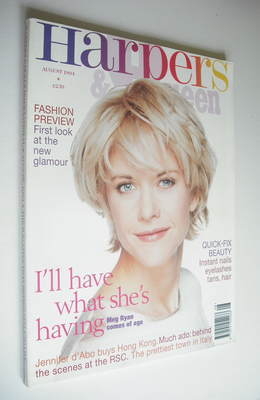 British Harpers & Queen magazine - August 1994 - Meg Ryan cover