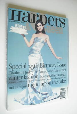 British Harpers & Queen magazine - November 1995 - Elizabeth Hurley cover
