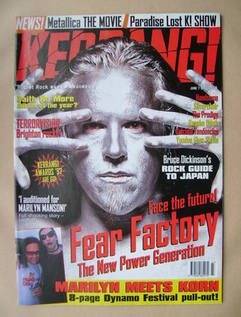 <!--1997-06-07-->Kerrang magazine - Fear Factory cover (7 June 1997 - Issue