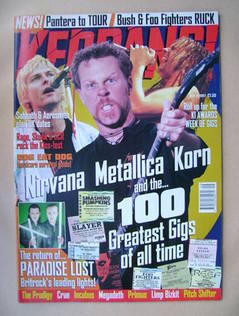 Kerrang magazine - James Hetfield cover (19 July 1997 - Issue 657)