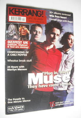 Kerrang magazine - Muse cover (3 March 2001 - Issue 842)