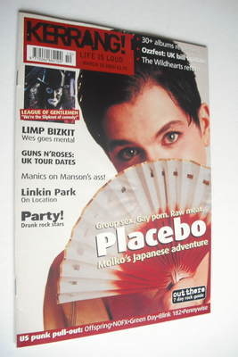 Kerrang magazine - Placebo cover (10 March 2001 - Issue 843)