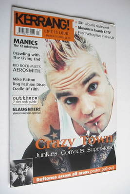 Kerrang magazine - Crazy Town cover (31 March 2001 - Issue 846)