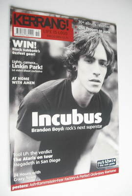 <!--2001-05-12-->Kerrang magazine - Incubus cover (12 May 2001 - Issue 852)