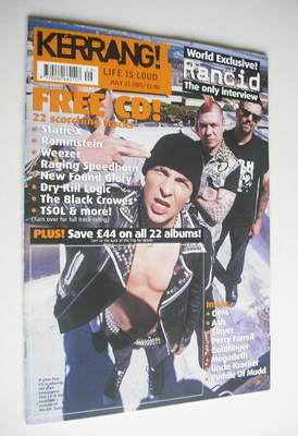 Kerrang magazine - Rancid cover (21 July 2001 - Issue 862)