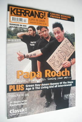 Kerrang magazine - Papa Roach cover (25 August 2001 - Issue 867)