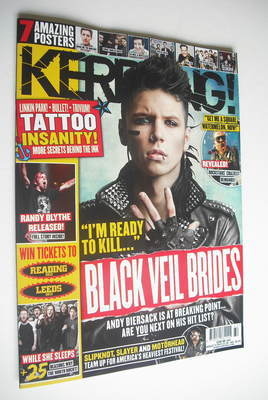 Kerrang magazine - Andy Biersack cover (11 August 2012 - Issue 1427)