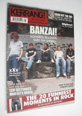 Kerrang magazine - Hundred Reasons cover (21 September 2002 - Issue 922)