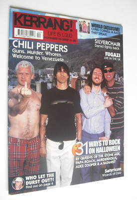 Kerrang magazine - Red Hot Chili Peppers cover (2 November 2002 - Issue 928)