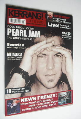 Kerrang magazine - Pearl Jam cover (16 November 2002 - Issue 930)