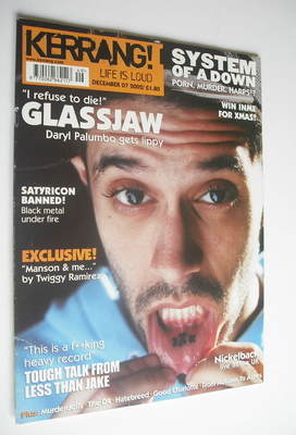 Kerrang magazine - Daryl Palumbo cover (7 December 2002 - Issue 933)